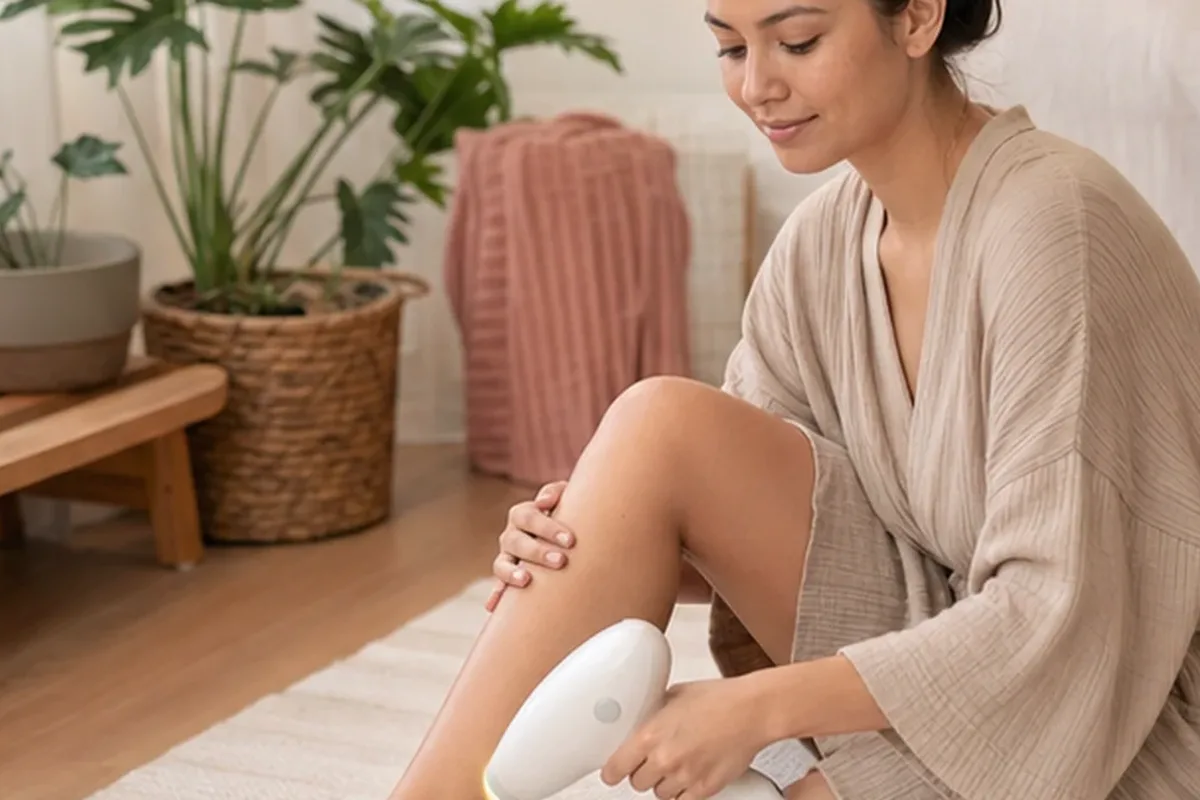 Redaktioneller Beauty-Moment zur Ausgangslage bei Enthaarungscreme für die Bikinizone