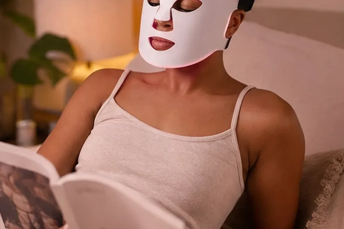 Hochwertige Beauty-Inszenierung zu Auswahlkriterien für LED-Gesichtsmaske bei kleinem Budget