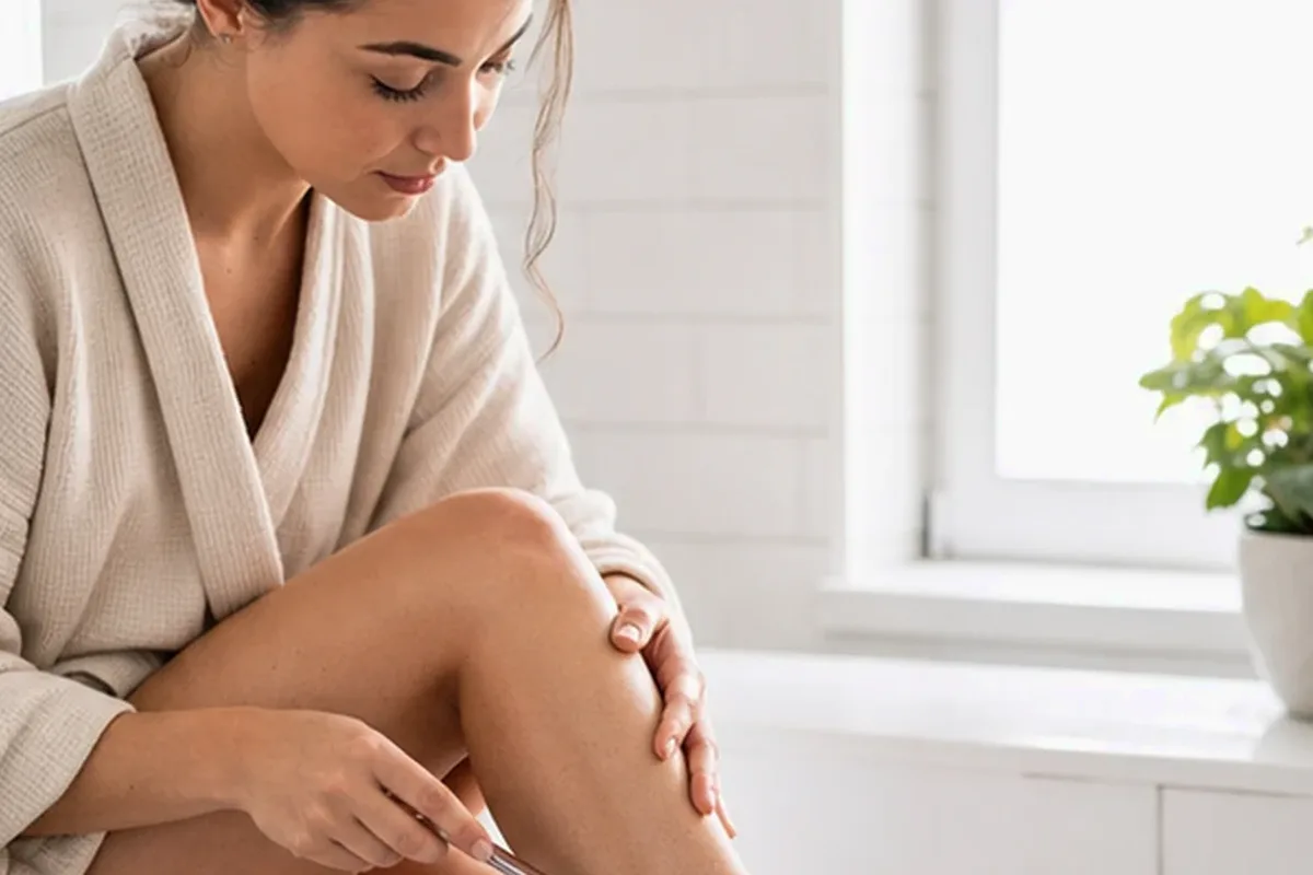 Authentische Beauty-Routine passend zum Thema Peeling vor der Rasur für langanhaltende Glätte