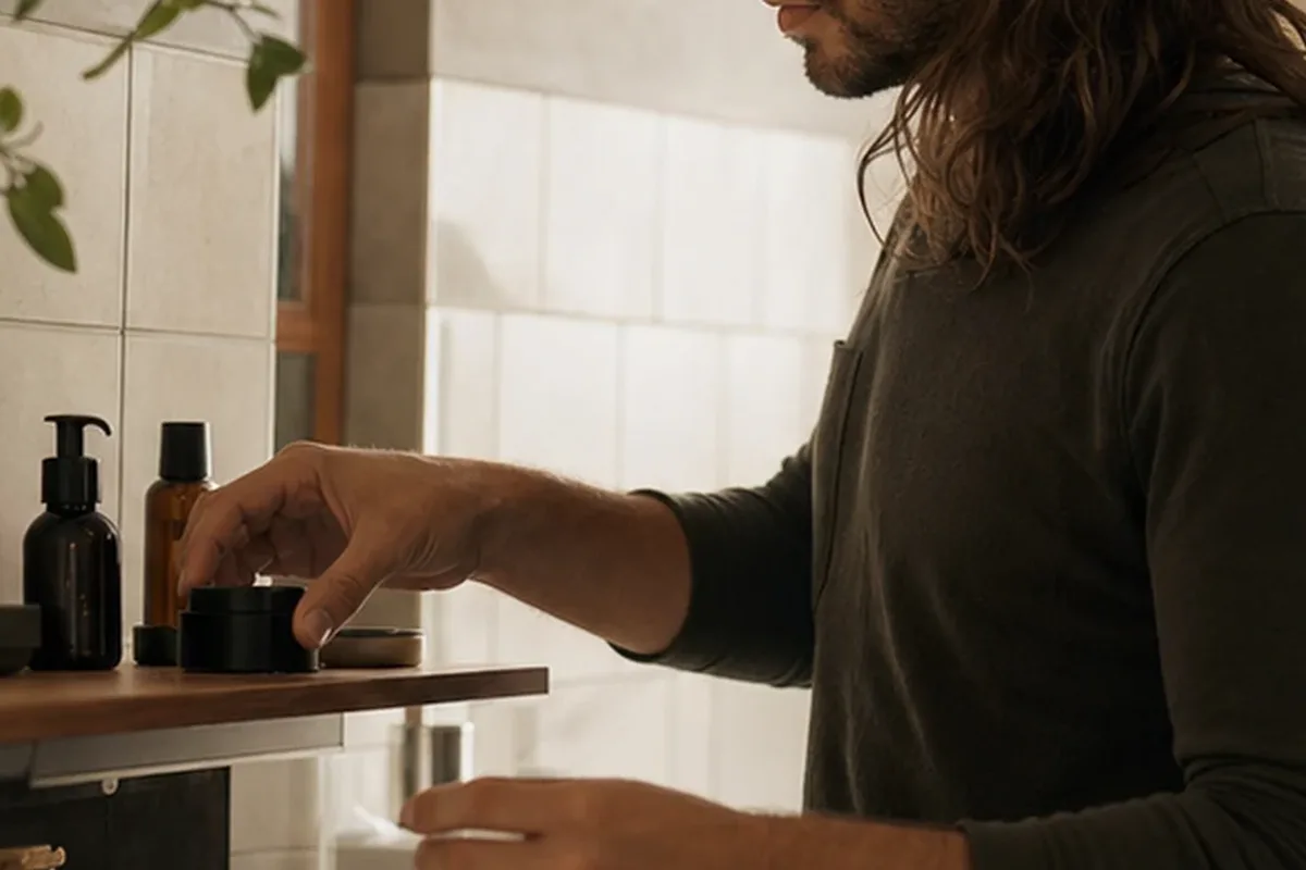 Authentischer Wohlfühlmoment passend zum Beauty-Thema Männer-Deodorant für Pflege-Einsteiger
