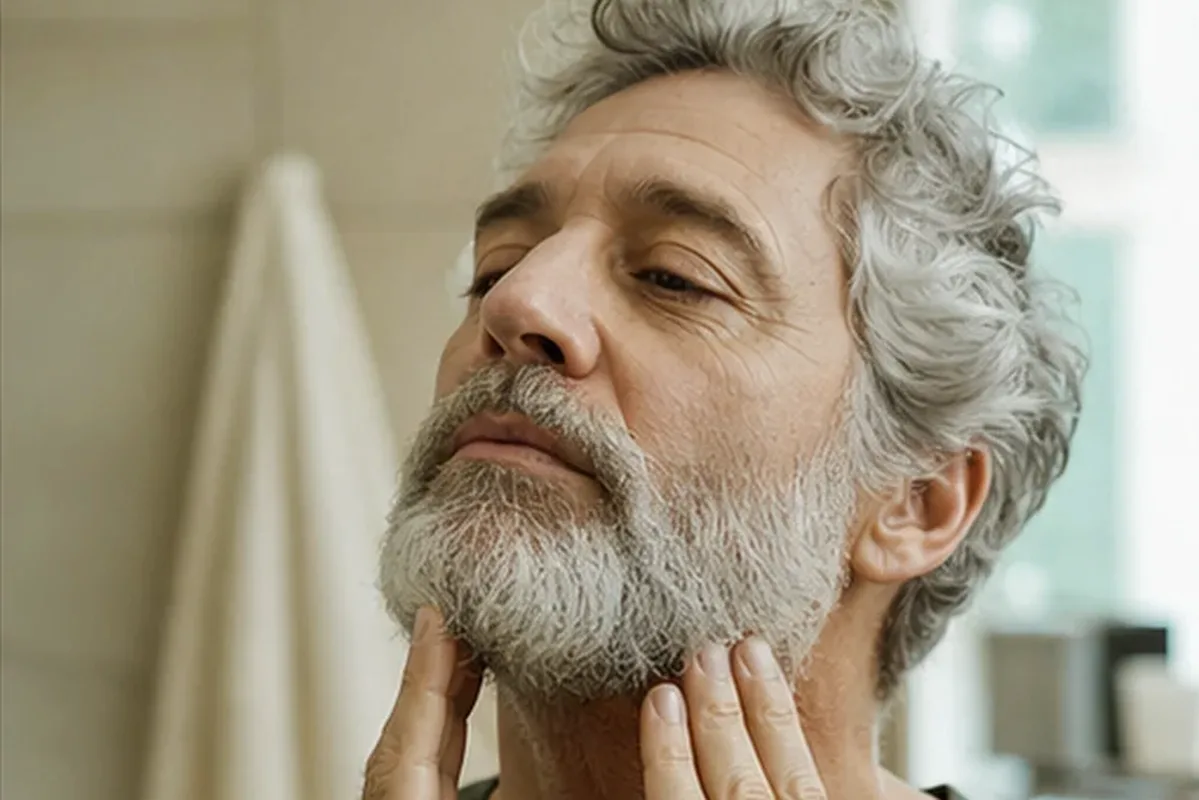 Authentischer Wohlfühlmoment passend zum Beauty-Thema Männer-Deodorant bei wenig Zeit