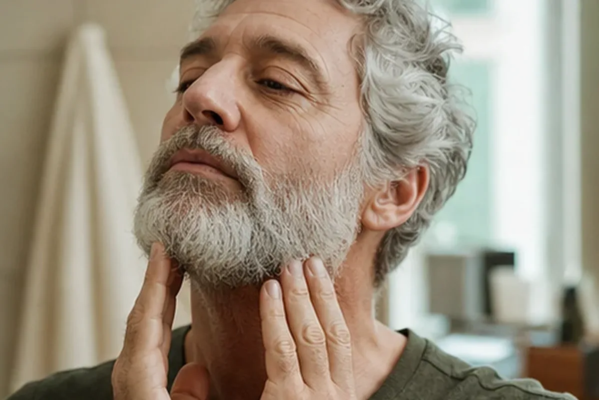 Authentischer Wohlfühlmoment passend zum Beauty-Thema Männer-Körperpflege für Pflege-Einsteiger