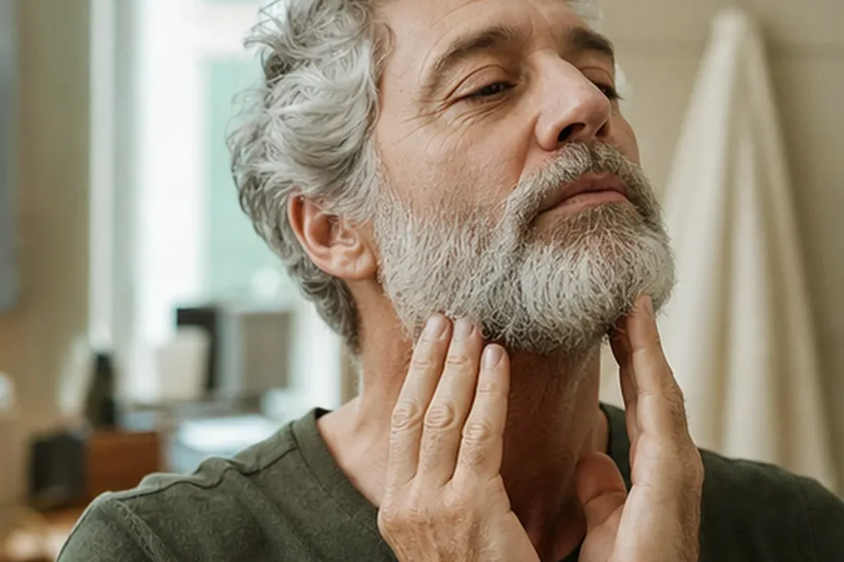 Authentischer Wohlfühlmoment passend zum Beauty-Thema Männer-Gesichtscreme bei Rasurbrand
