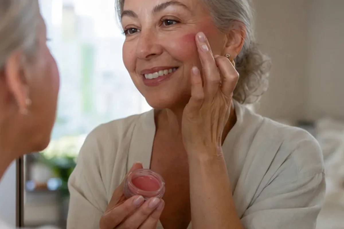 Emotionaler und authentischer Anwendungsmoment rund um Make-up-Pinsel bei großen Poren