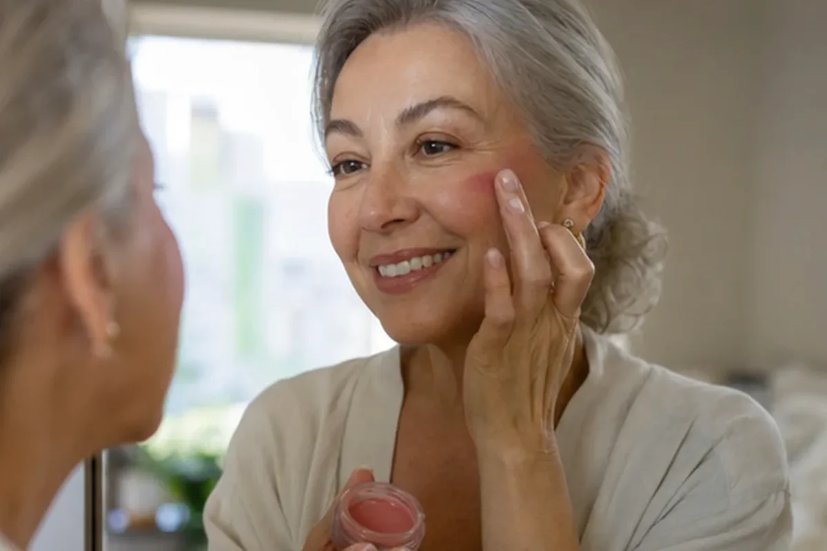 Redaktionelle Detailaufnahme zur Orientierung bei Skin Tint bei Rötungen