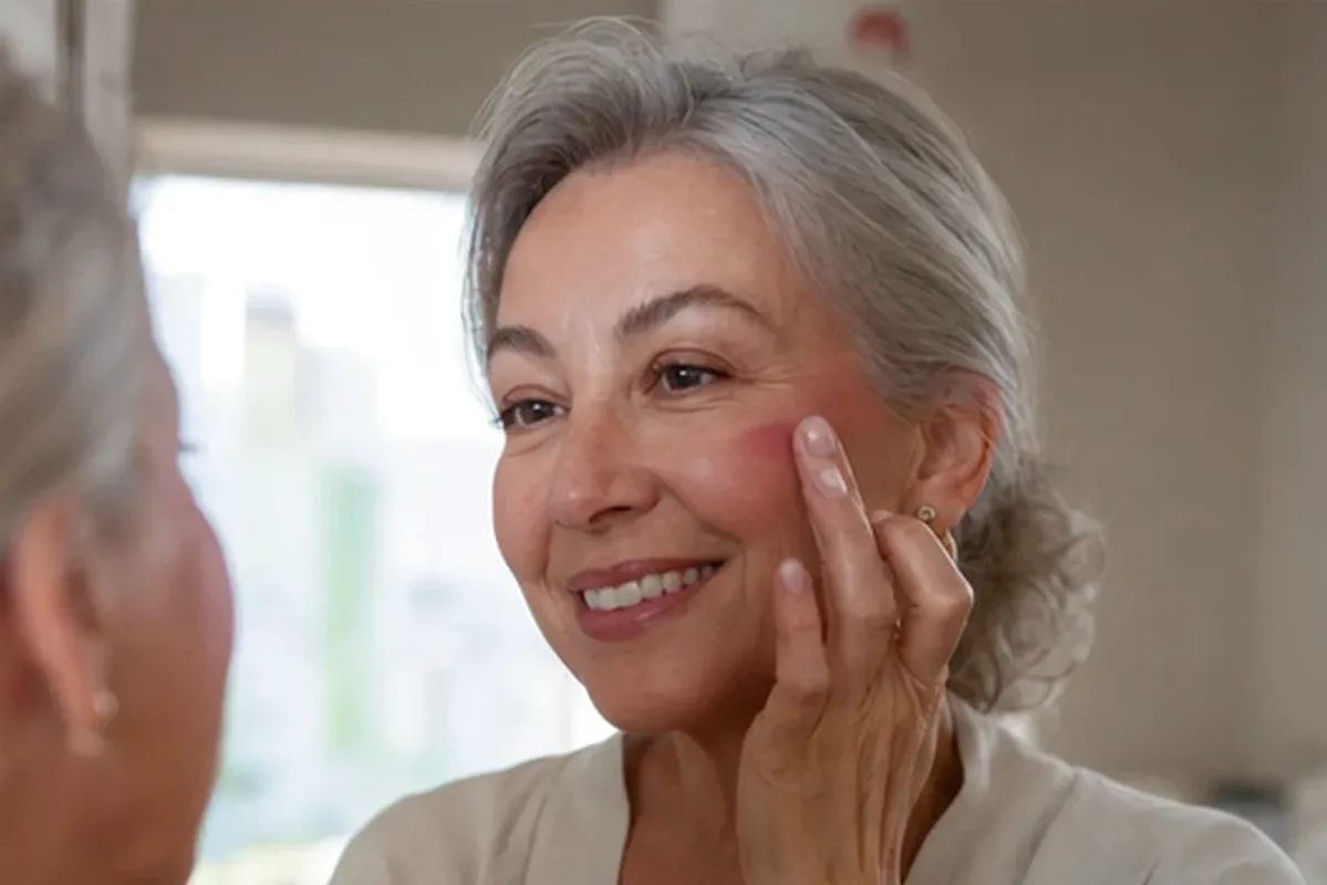 Emotionaler und authentischer Anwendungsmoment rund um Puder für einen natürlichen Look