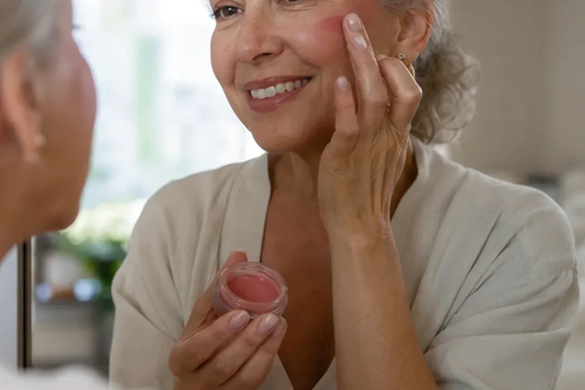 Redaktionelle Detailaufnahme zur Orientierung bei Bronzer für trockene Haut