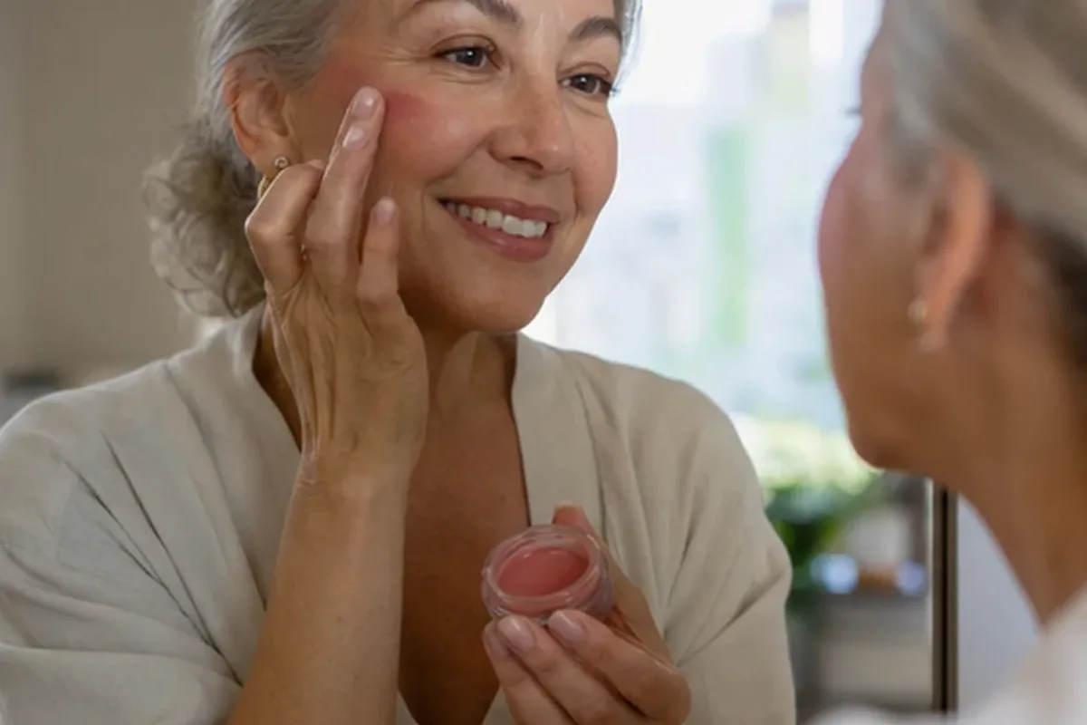 Authentischer Wohlfühlmoment passend zum Beauty-Thema Bronzer für ölige Haut