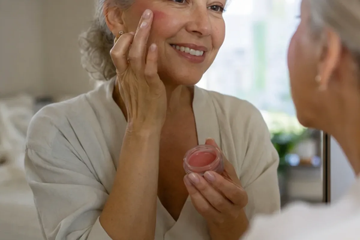 Emotionaler und authentischer Anwendungsmoment rund um Make-up-Pinsel für langen Halt