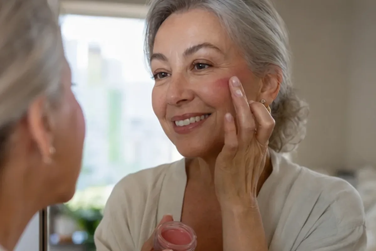 Authentischer Wohlfühlmoment passend zum Beauty-Thema Bronzer für ölige Haut