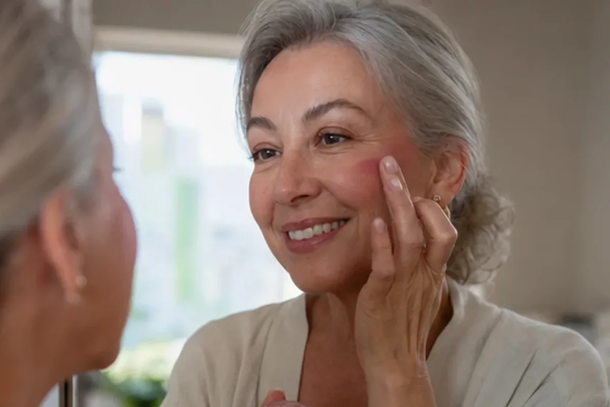 Authentischer Wohlfühlmoment passend zum Beauty-Thema Primer bei großen Poren