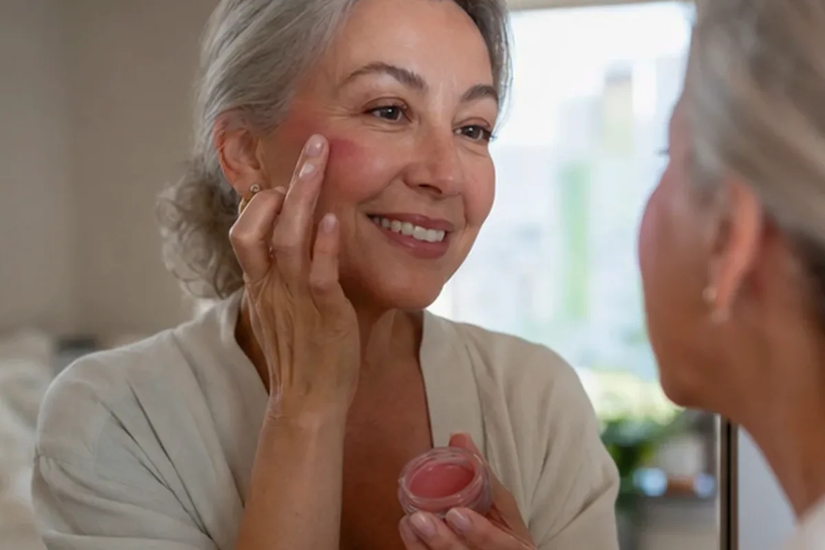 Authentischer Wohlfühlmoment passend zum Beauty-Thema Augenbrauengel für empfindliche Haut
