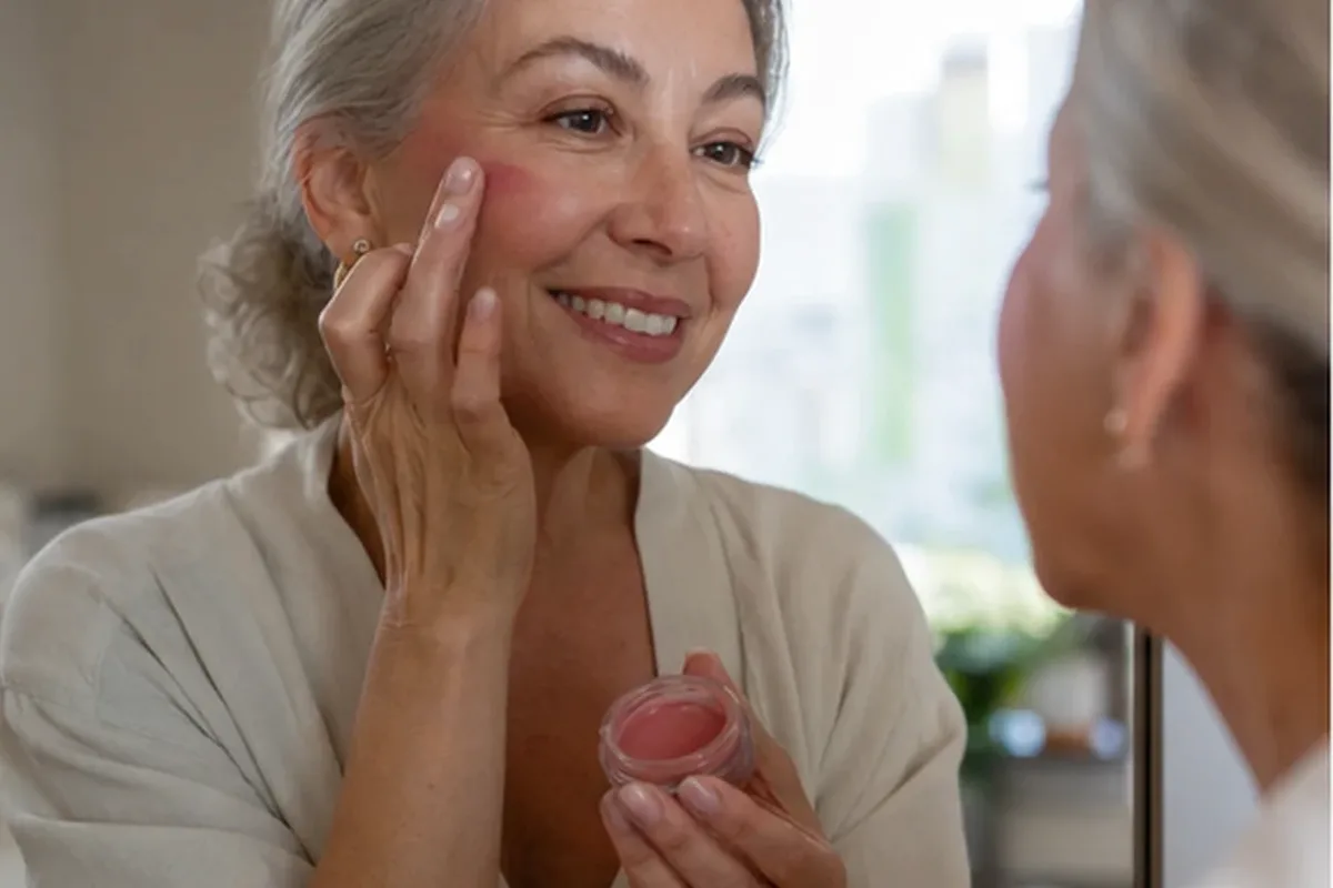 Authentischer Wohlfühlmoment passend zum Beauty-Thema Setting Spray für langen Halt