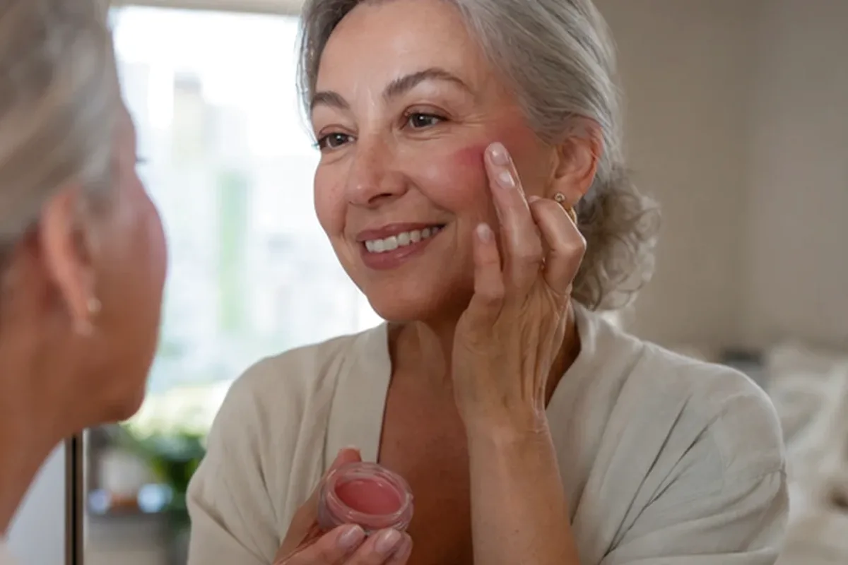 Authentischer Wohlfühlmoment passend zum Beauty-Thema Foundation für trockene Haut