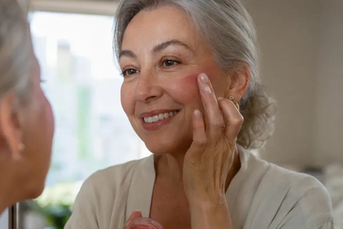 Authentischer Wohlfühlmoment passend zum Beauty-Thema Concealer für reife Haut