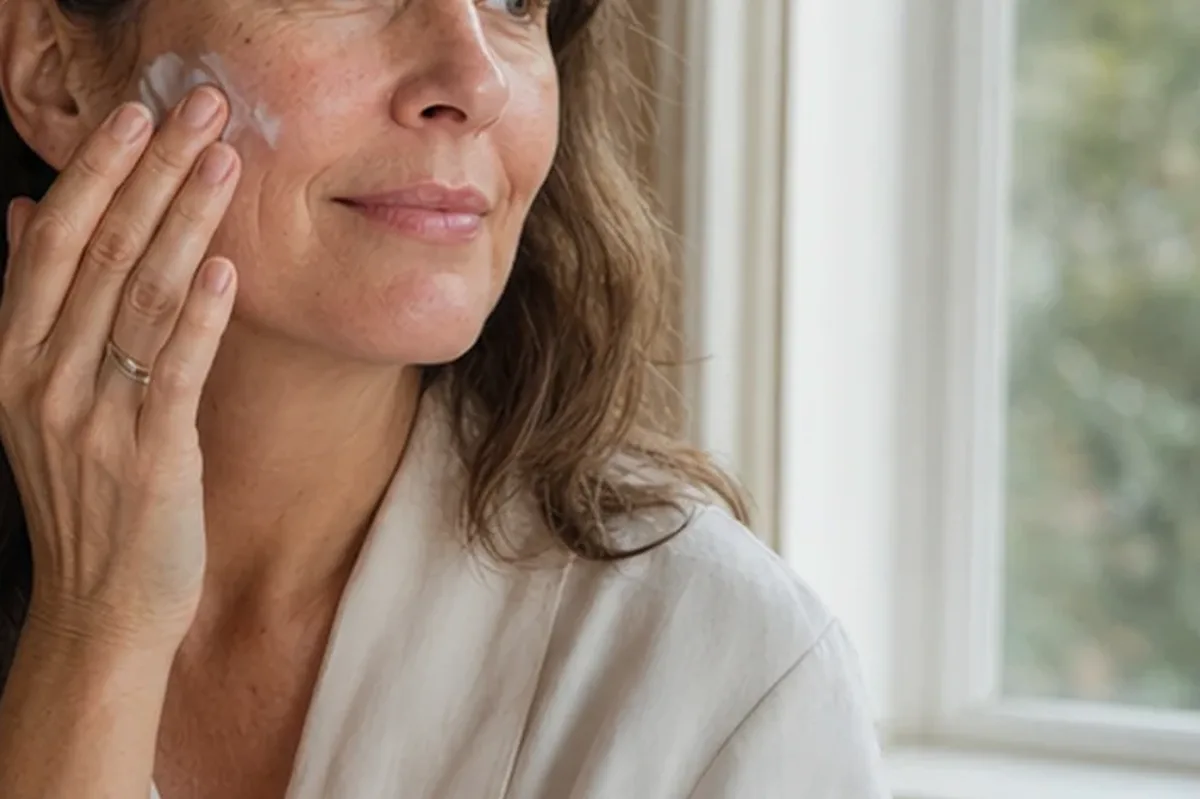 Authentischer Wohlfühlmoment passend zum Beauty-Thema Augenpflege für Mischhaut