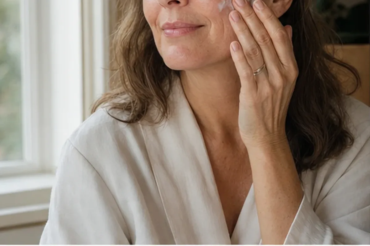 Authentischer Wohlfühlmoment passend zum Beauty-Thema Gesichtscreme für Mischhaut