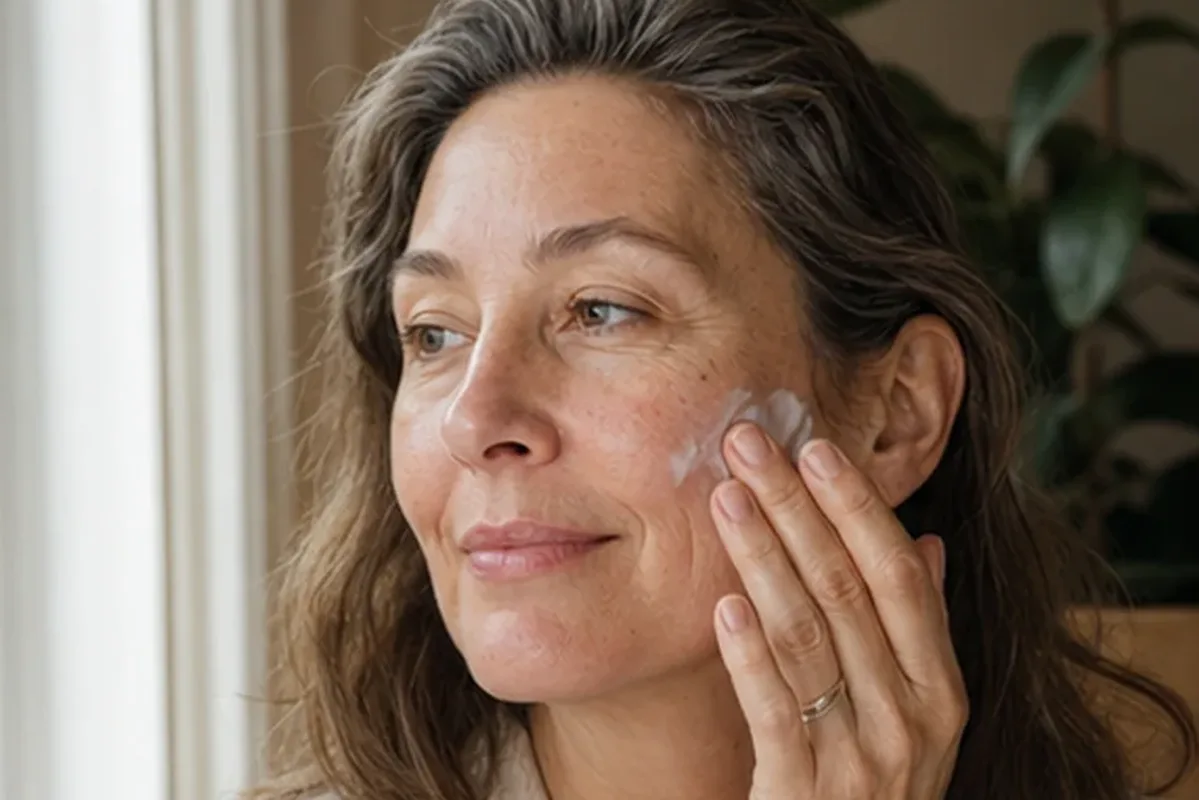 Authentischer Wohlfühlmoment passend zum Beauty-Thema Gesichtsmaske für unreine Haut