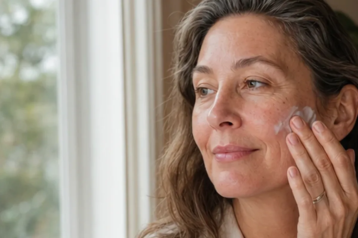 Authentischer Wohlfühlmoment passend zum Beauty-Thema Chemisches Peeling für trockene Haut