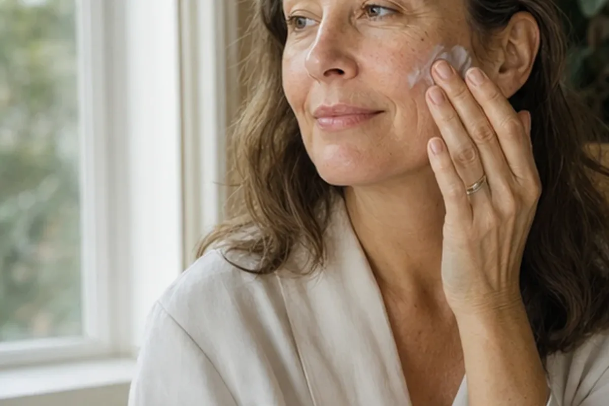 Authentischer Wohlfühlmoment passend zum Beauty-Thema Augenpflege für empfindliche Haut