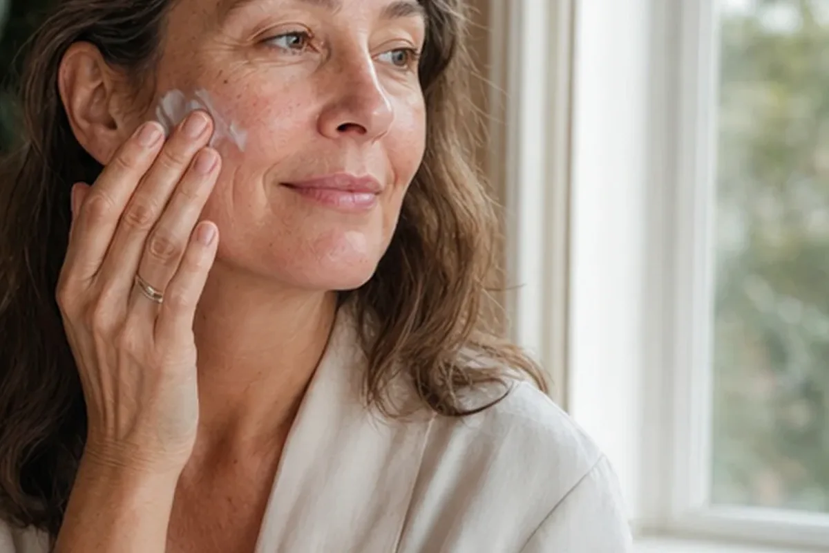 Authentischer Wohlfühlmoment passend zum Beauty-Thema Chemisches Peeling für trockene Haut