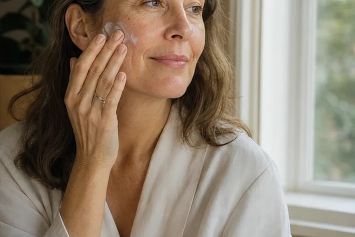 Authentischer Wohlfühlmoment passend zum Beauty-Thema Vitamin-C-Serum für Mischhaut