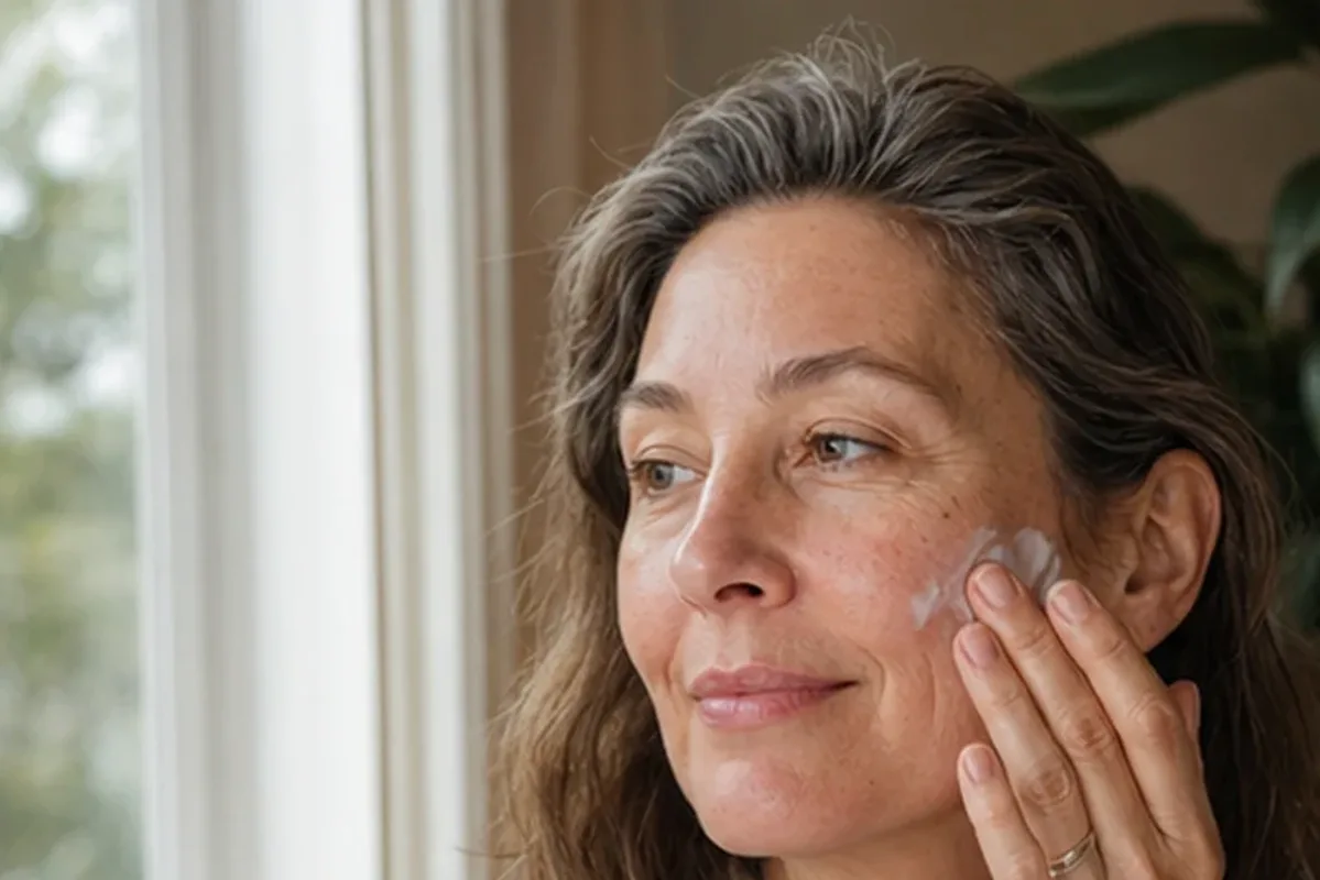 Authentischer Wohlfühlmoment passend zum Beauty-Thema Niacinamid-Serum für empfindliche Haut
