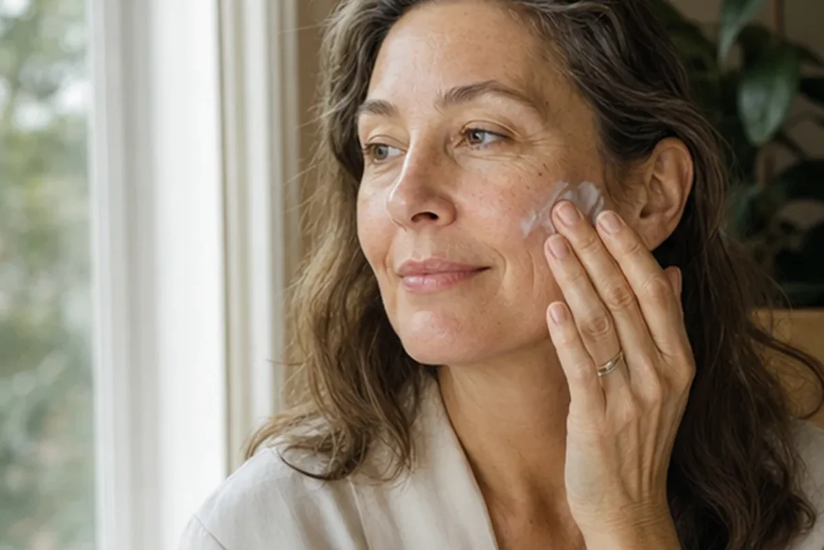 Authentischer Wohlfühlmoment passend zum Beauty-Thema Chemisches Peeling für empfindliche Haut