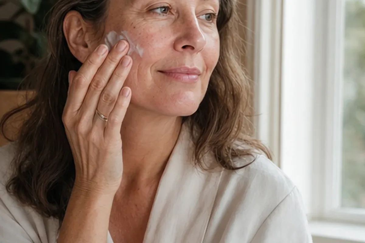 Authentischer Wohlfühlmoment passend zum Beauty-Thema Gesichtsmaske für fettige Haut