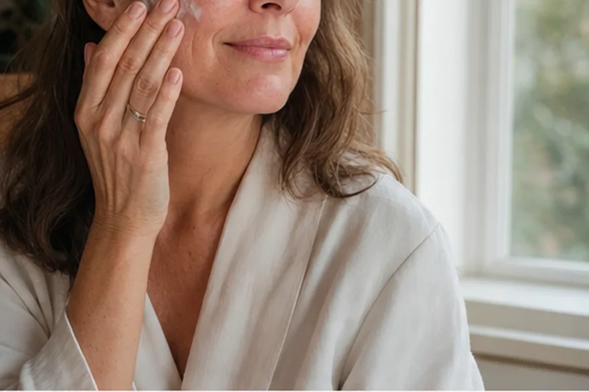 Authentischer Wohlfühlmoment passend zum Beauty-Thema Niacinamid-Serum für Mischhaut