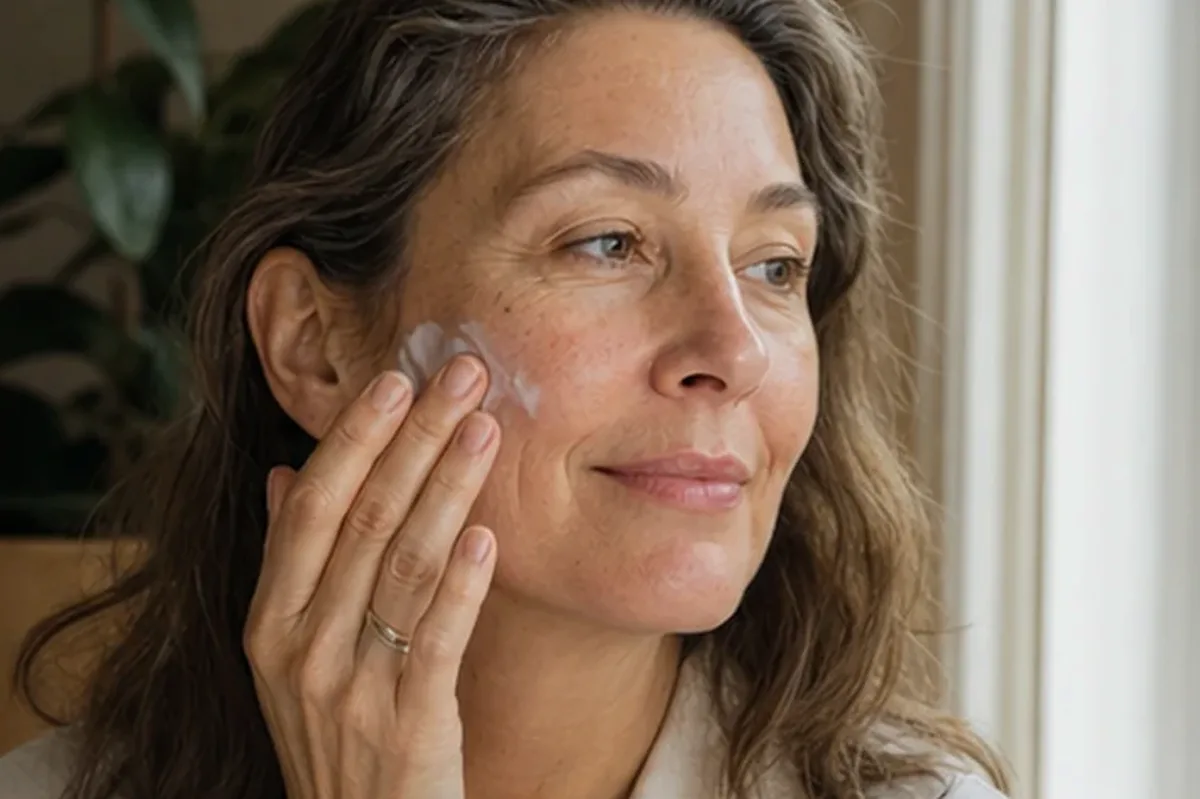 Emotionaler und authentischer Anwendungsmoment rund um Retinol-Serum für trockene Haut