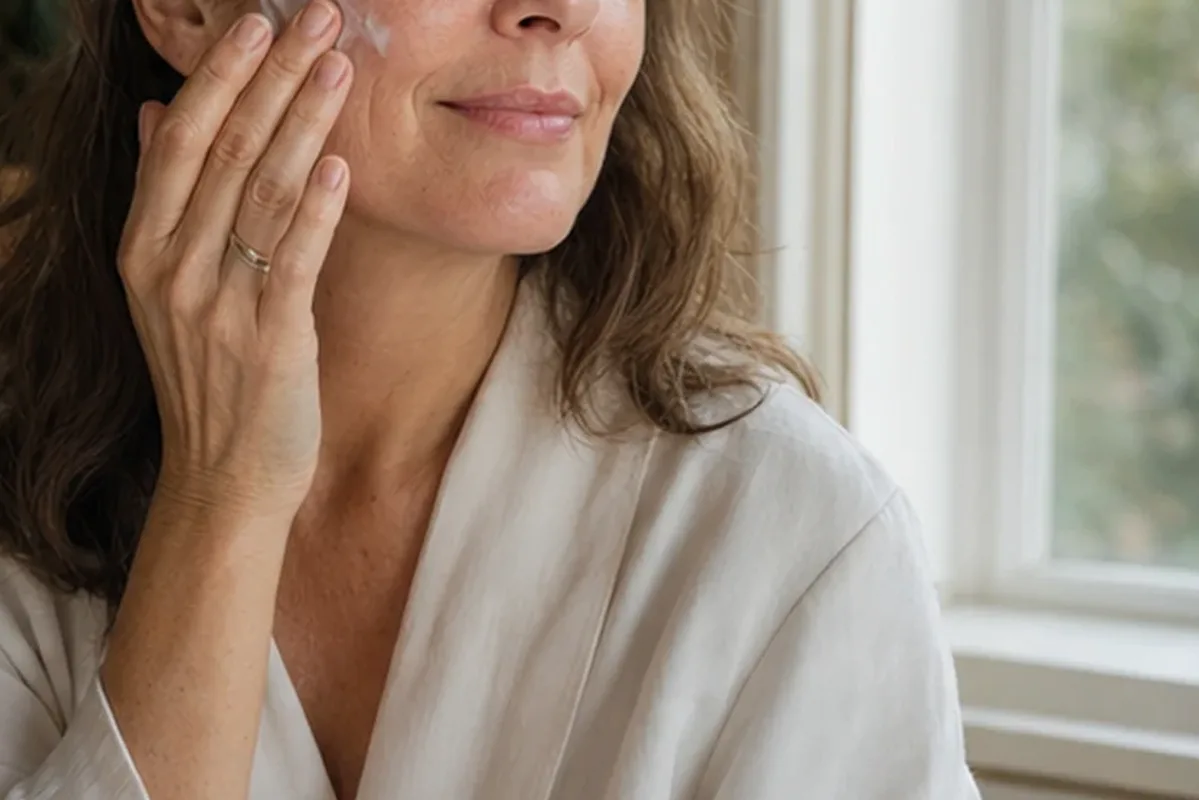 Authentischer Wohlfühlmoment passend zum Beauty-Thema Gesichtsreinigung für fettige Haut