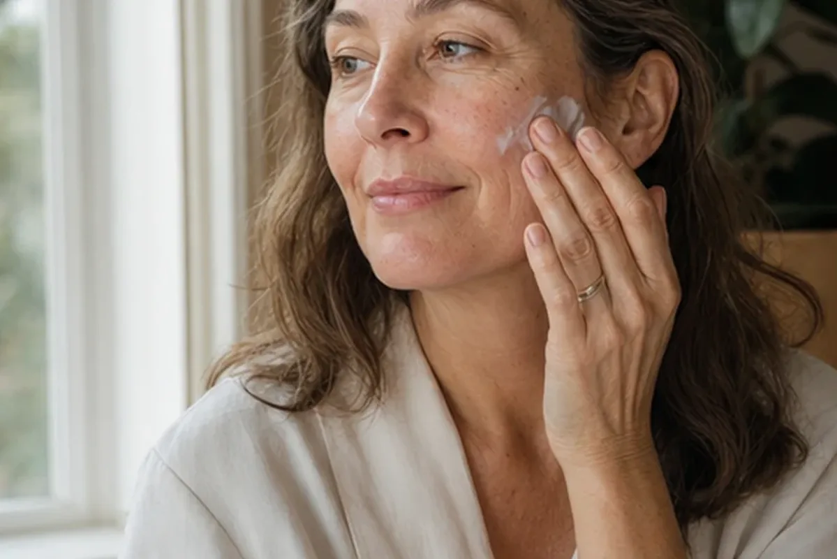 Authentischer Wohlfühlmoment passend zum Beauty-Thema Hyaluron-Serum bei Rötungen