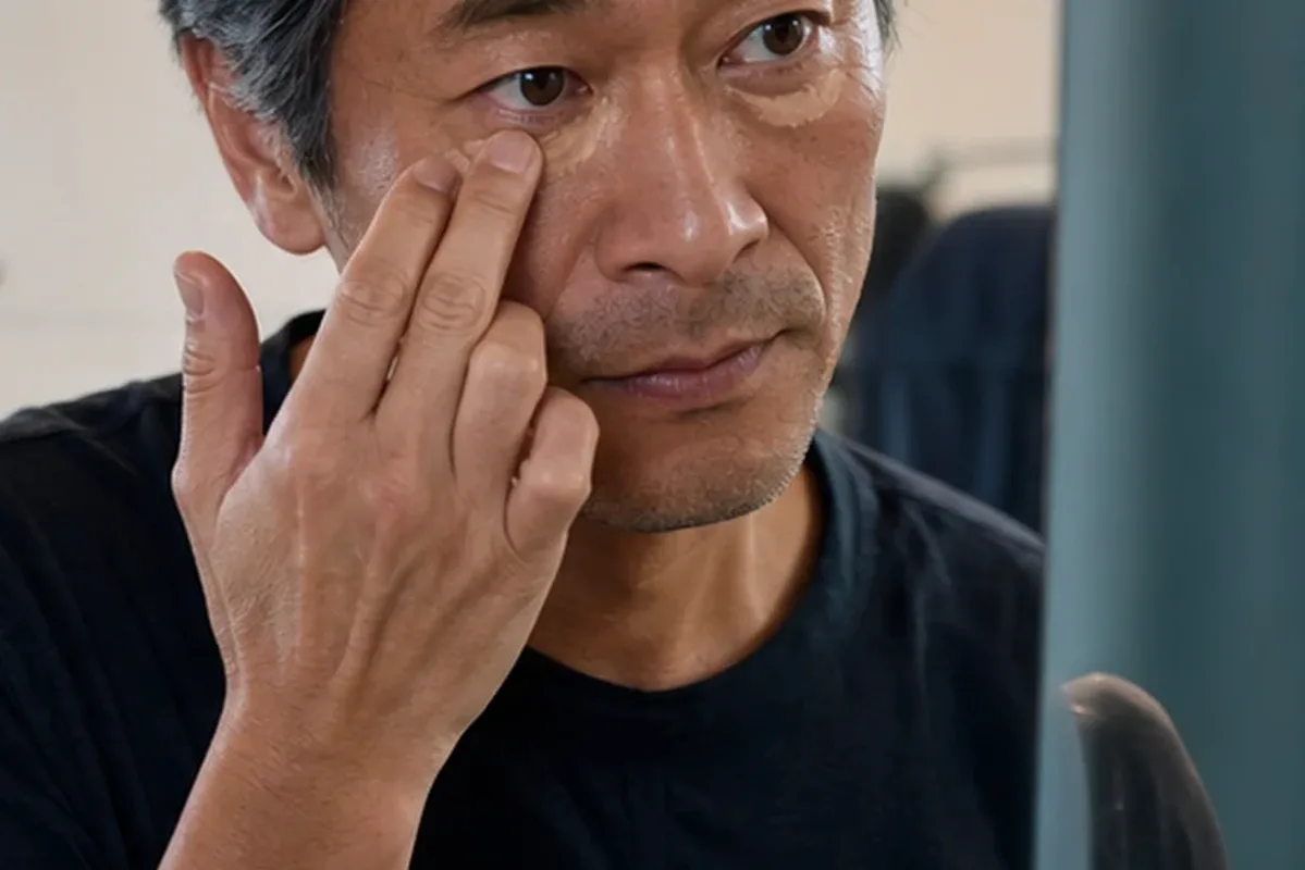 Emotionaler und authentischer Anwendungsmoment rund um Make-up-Pinsel für ölige Haut