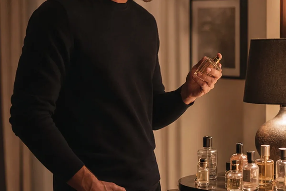 Emotionaler und authentischer Anwendungsmoment rund um Unisex-Parfum für einen eleganten Stil