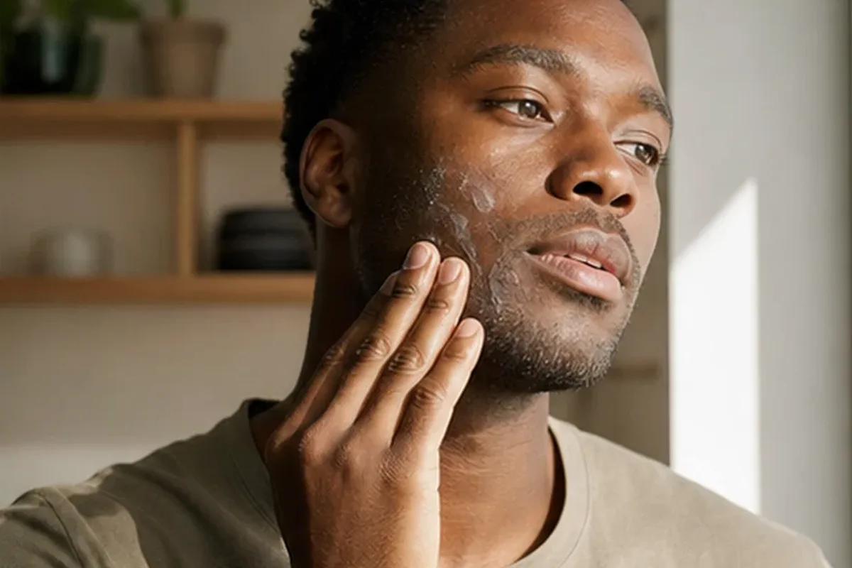 Hochwertige Beauty-Inszenierung zu Auswahlkriterien für Männer-Gesichtsreiniger bei wenig Zeit