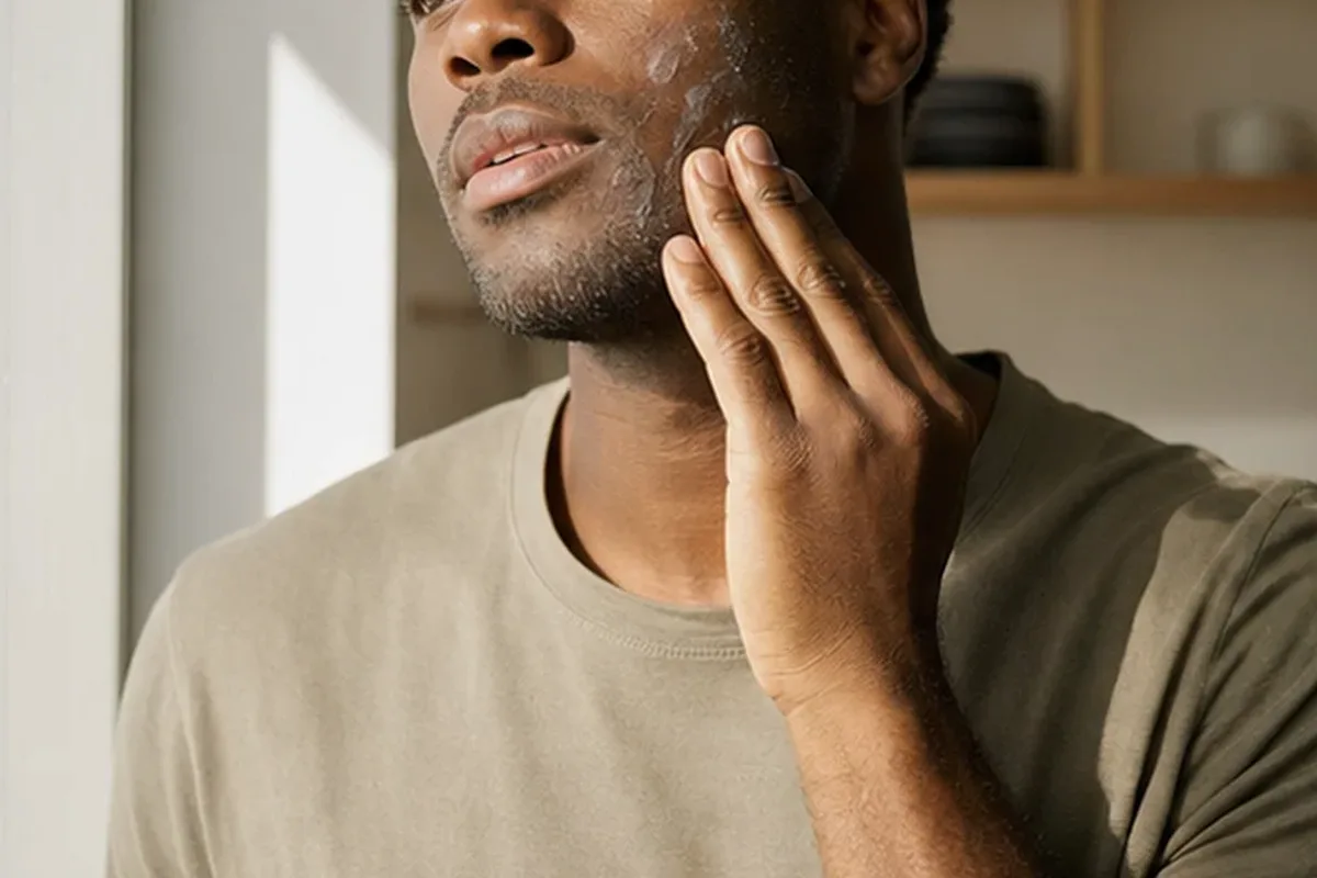 Authentischer Wohlfühlmoment passend zum Beauty-Thema After Shave für einen lückenhaften Bart