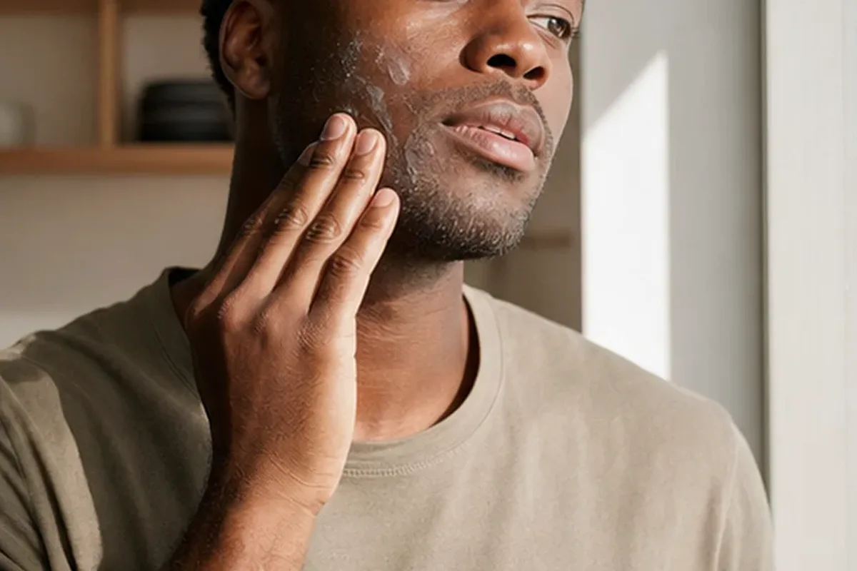 Authentische Beauty-Routine passend zum Thema Männer-Körperpflege bei Rasurbrand