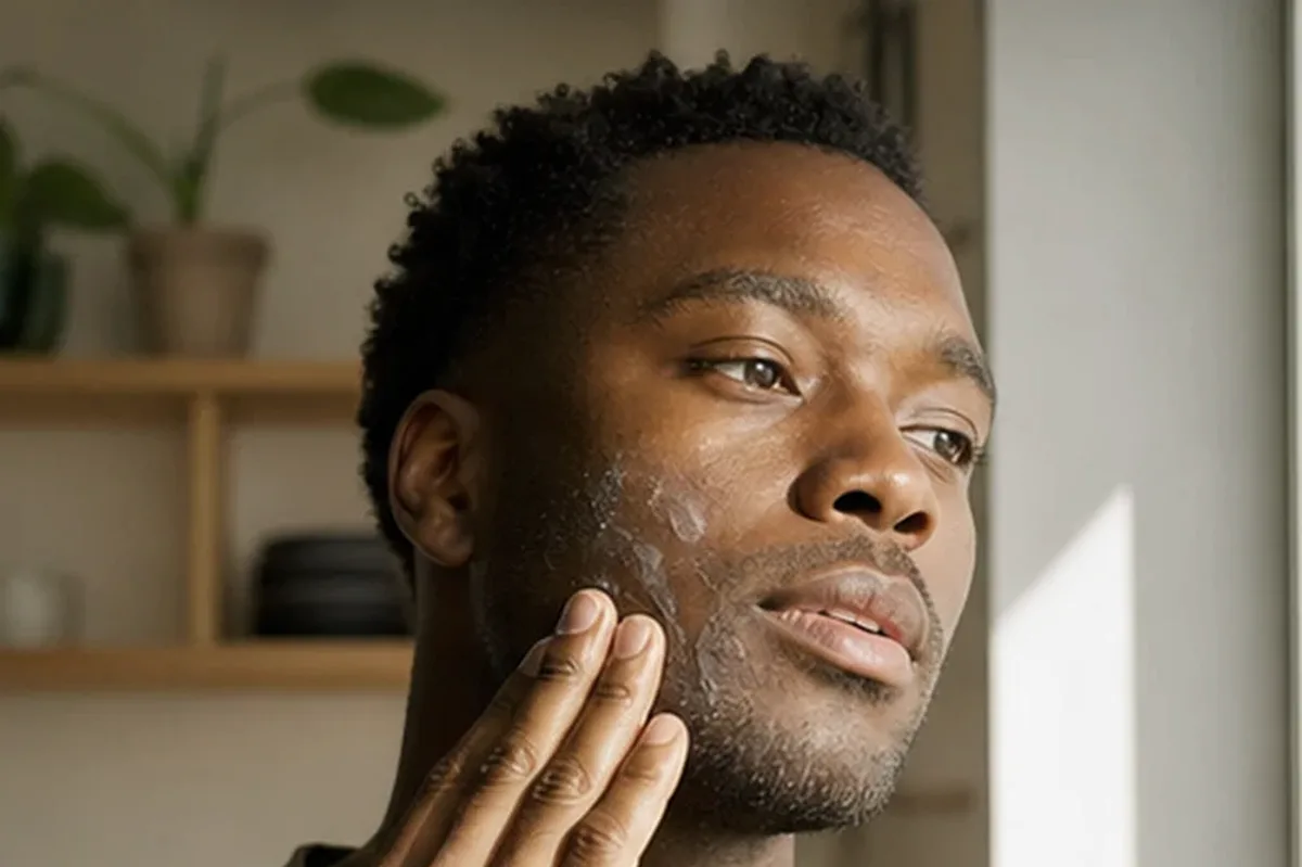 Hochwertige Beauty-Inszenierung zu Auswahlkriterien für Männer-Gesichtsreiniger für trockene Haut