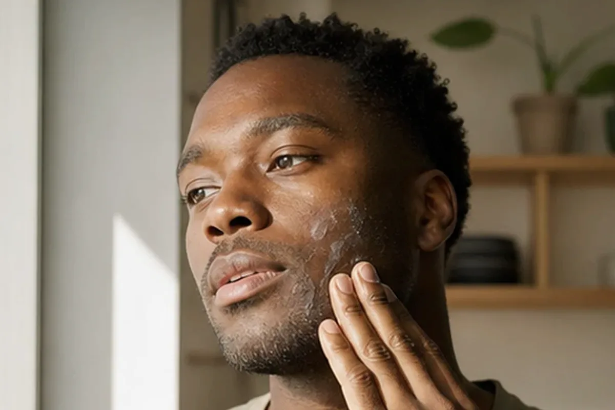Authentischer Wohlfühlmoment passend zum Beauty-Thema Männer-Sonnenschutz für empfindliche Haut