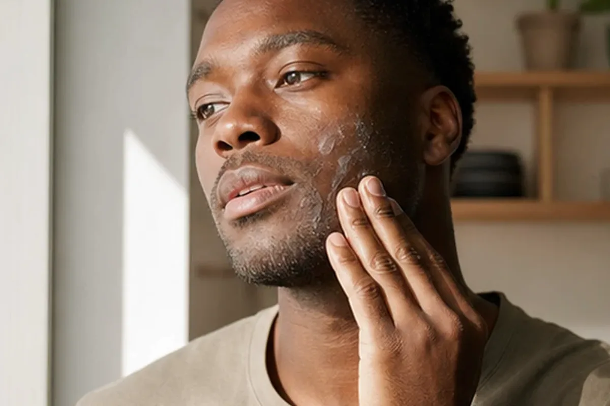 Authentische Beauty-Routine passend zum Thema Männer-Gesichtsreiniger bei Rasurbrand