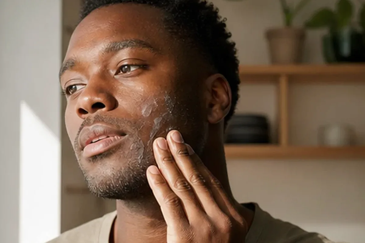 Authentischer Wohlfühlmoment passend zum Beauty-Thema Männer-Sonnenschutz für Pflege-Einsteiger
