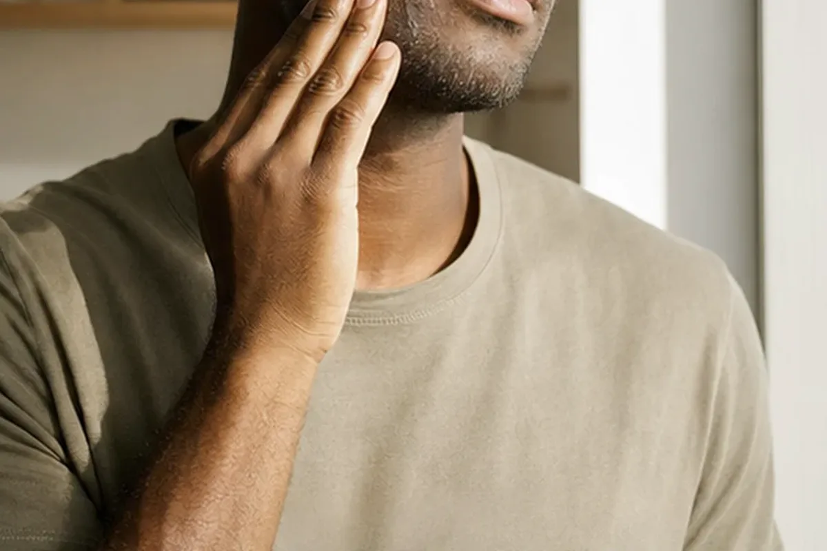Redaktioneller Beauty-Moment zur Ausgangslage bei Einsteiger-Pflegeroutine bei Rasurbrand