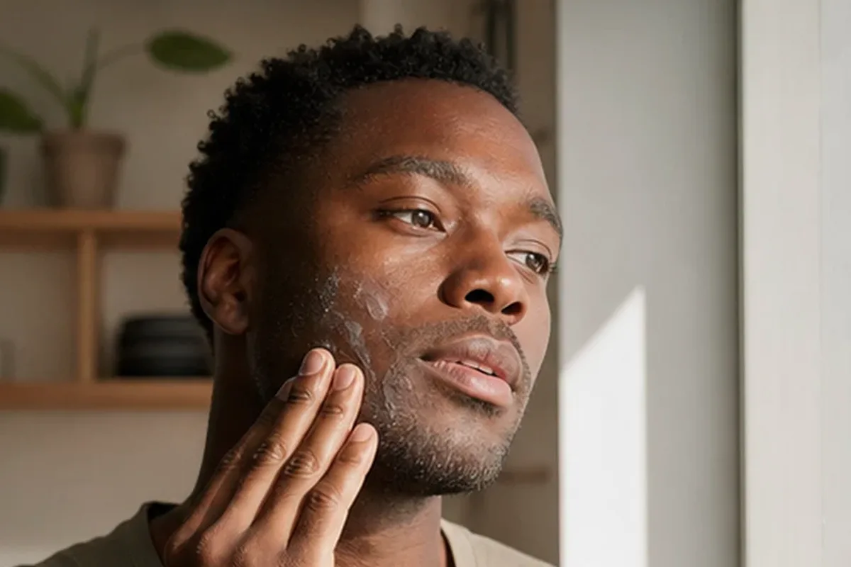 Authentischer Wohlfühlmoment passend zum Beauty-Thema Rasierhobel für fettige Haut