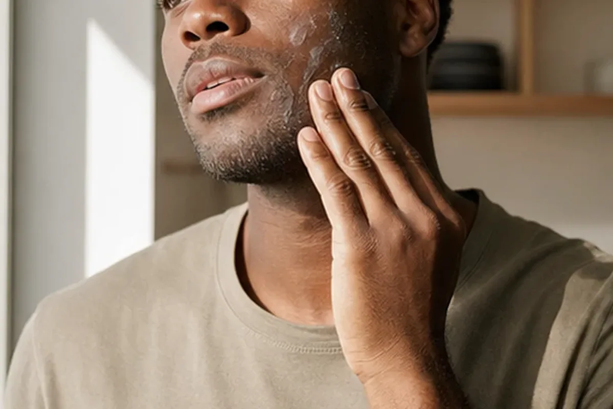 Authentischer Wohlfühlmoment passend zum Beauty-Thema After Shave für fettige Haut