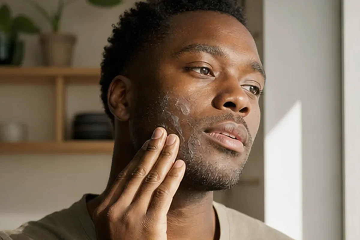 Authentischer Wohlfühlmoment passend zum Beauty-Thema Männer-Sonnenschutz für fettige Haut