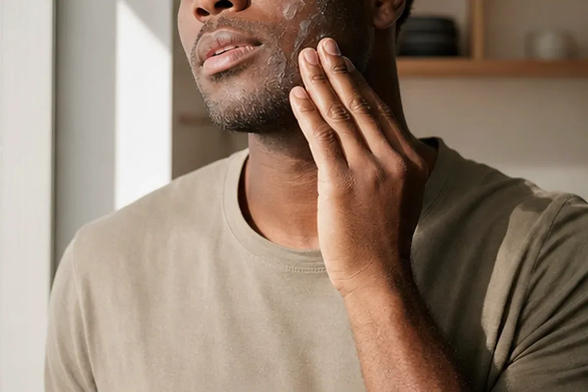 Authentische Beauty-Routine passend zum Thema Männer-Sonnenschutz für trockene Haut