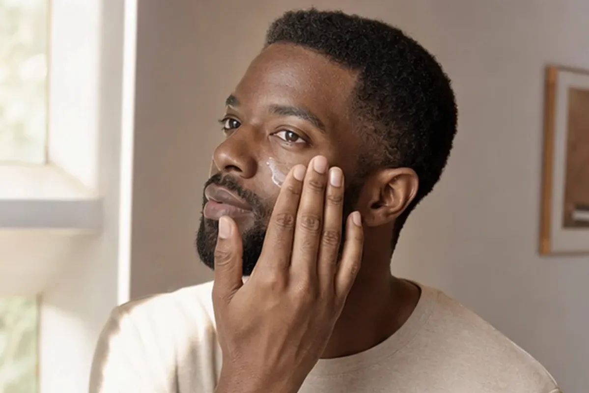 Authentischer Wohlfühlmoment passend zum Beauty-Thema Gesichtsmaske bei Pigmentflecken