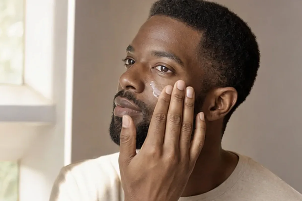 Authentischer Wohlfühlmoment passend zum Beauty-Thema Augenpflege bei ersten Fältchen