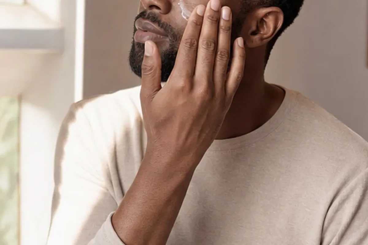 Authentischer Wohlfühlmoment passend zum Beauty-Thema Gesichtsmaske für Mischhaut